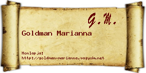 Goldman Marianna névjegykártya